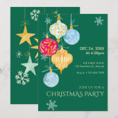 Invitation Boules de Noël aquarelle (Devant / Derrière)