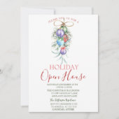 Invitation Boules de Noël aquarelle Open House (Devant)