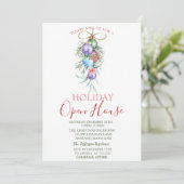 Invitation Boules de Noël aquarelle Open House (Debout devant)