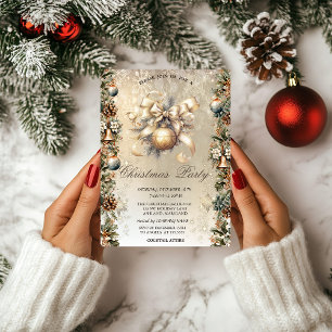 Invitation Boules de Noël Arc de Noël Cônes de pin Sonnettes