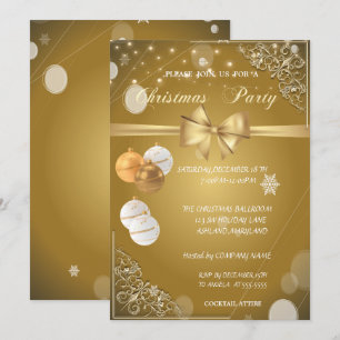 Invitation Boules de Noël, Arc en Or, Fête de Noël d'entrepri