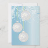 Invitation Boules de Noël blanches (Dos)