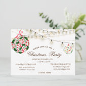 Invitation Boules de Noël, Bois, Luminaires à cordes Noël (Debout devant)