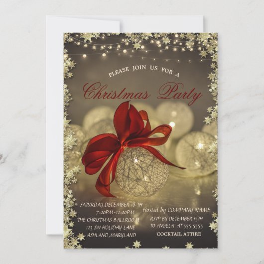 Invitation Boules de Noël, Boules de cordes (Devant)