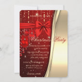 Invitation Boules de Noël, Bow, Rouge, Gold Corporated Party (Devant)