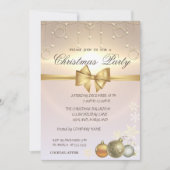 Invitation Boules de Noël brillantes, Fête de Noël d'entrepri (Devant)