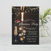 Invitation Boules de Noël Champagne Lumières Compagnie Fête (Debout devant)