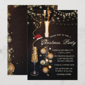 Invitation Boules de Noël Champagne Lumières Compagnie Fête (Devant / Derrière)