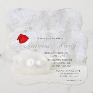 Invitation Boules de Noël, Chapeau de Père Noël, Fête de Noël