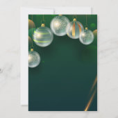 Invitation Boules de Noël chic Fête de Noël verte (Dos)