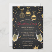 Invitation Boules de Noël, Confetti Fête de Noël (Devant)