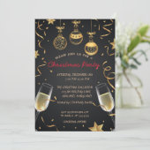 Invitation Boules de Noël, Confetti Fête de Noël (Debout devant)