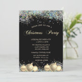 Invitation Boules de Noël, Confetti Société Fête de Noël (Debout devant)