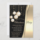 Invitation Boules de Noël crème, Fête de la société dorée (Devant)