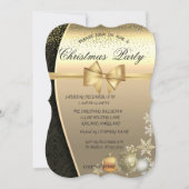 Invitation Boules de Noël, Damassé Fête de Noël d'entreprise (Devant)