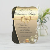 Invitation Boules de Noël, Damassé Fête de Noël d'entreprise (Debout devant)