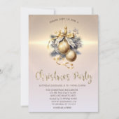 Invitation Boules de Noël de luxe Compagnie Or (Devant)