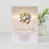 Invitation Boules de Noël de luxe Compagnie Or (Debout devant)