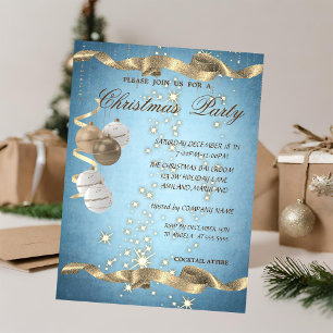 Invitation Boules de Noël élégantes, Étincelles, Fête de Noël