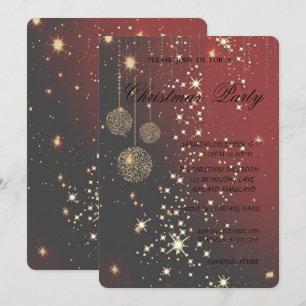 Invitation Boules de Noël élégantes, fête de Noël