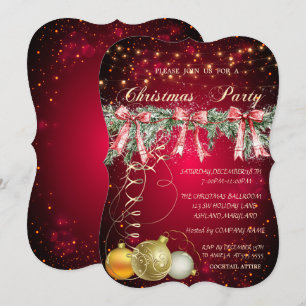 Invitation Boules de Noël élégantes, Fête d'entreprise avec r