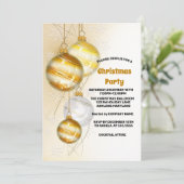 Invitation Boules de Noël élégantes tendance, Soirée de Noël  (Debout devant)