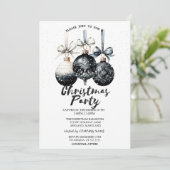 Invitation Boules de Noël, Fête de Noël de neige (Debout devant)