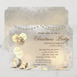 Invitation Boules de Noël, Fête de Noël d'entreprise
