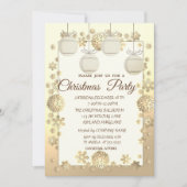 Invitation Boules de Noël, Fête de Noël d'entreprise d'or (Devant)