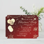 Invitation Boules de Noël, Flammes de neige, Fête de Noël d'e (Debout devant)