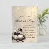 Invitation Boules de Noël, Flammes de neige Poinsettia Noël (Debout devant)