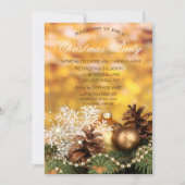 Invitation Boules de Noël Flocon de neige Cônes de pin Noël (Devant)