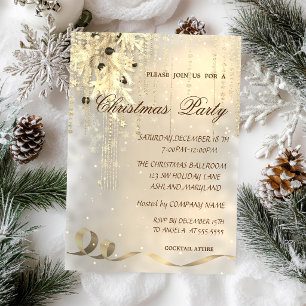 Invitation Boules de Noël,Flocons de neige ,Fête d'entreprise