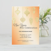 Invitation Boules de Noël Gold (Debout devant)