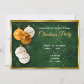 Invitation Boules De Noël Gold Et Whiite (Devant)