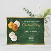 Invitation Boules De Noël Gold Et Whiite (Debout devant)