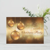 Invitation Boules de Noël Jaune Doré Fête de Noël (Debout devant)