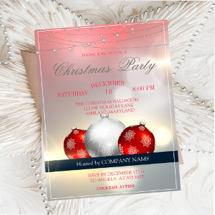 Invitation Boules de Noël, Lumières  Fête de l'entreprise de 