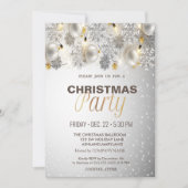 Invitation Boules de Noël, Lumières Fête de Noël d'entreprise (Devant)