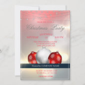 Invitation Boules de Noël, Lumières Fête d'entreprise de Noël (Devant)