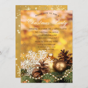 Invitation Boules de Noël Pine de Foule des neiges cônes Noël