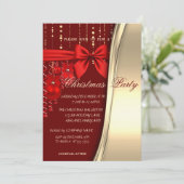 Invitation Boules de Noël, Rouge, Bouche corporative (Debout devant)