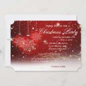 Invitation Boules de Noël, Rouge, Fête de Noël d'entreprise (Devant)