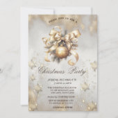Invitation Boules de Noël Snowflakes Gold Touch (Devant)