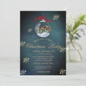 Invitation Boules de Noël sympas, Flocons de neige Fête de No (Debout devant)
