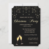 Invitation Boules de Noël, Verre de Vin Société Fête de Noël (Devant)