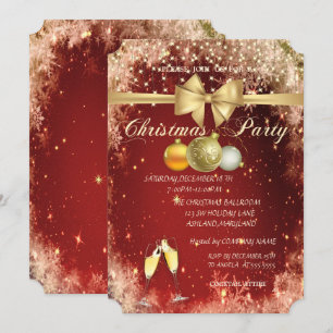 Invitation Boules de Noël, Verre, Soirée de Noël de la sociét