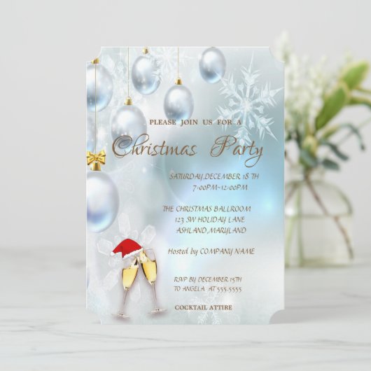 Invitation Boules de Noël, Vignol, Fête de Noël d'entreprise (Debout devant)