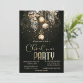 Invitation Boules de Noël Vintage Feu d'artifice Noël (Debout devant)