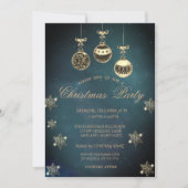 Invitation Boules de Noël Vintage, Snowflakes (Devant)